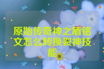 原始传奇神之盾铭文怎么转换裂神技能