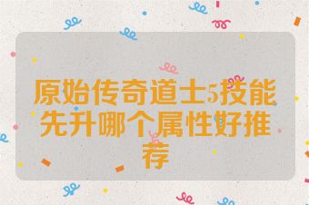 原始传奇道士5技能先升哪个属性好推荐