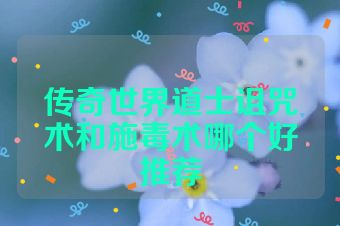 传奇世界道士诅咒术和施毒术哪个好推荐