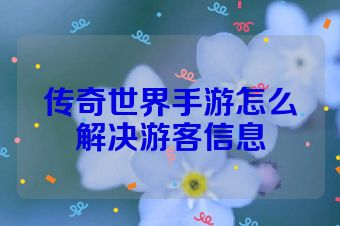 传奇世界手游怎么解决游客信息