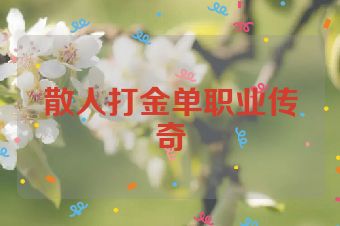 散人打金单职业传奇