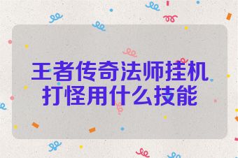 王者传奇法师挂机打怪用什么技能