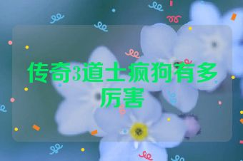 传奇3道士疯狗有多厉害