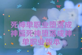 死神单职业堕落成神篇死神堕落成神单职业版本