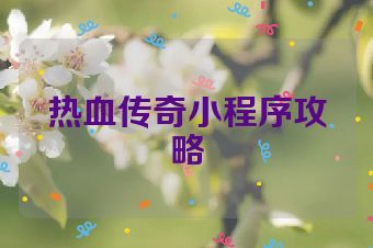热血传奇小程序攻略