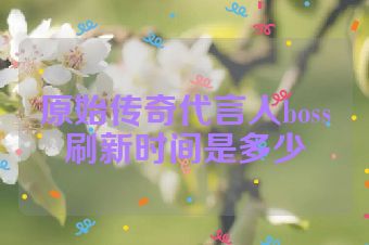 原始传奇代言人boss刷新时间是多少