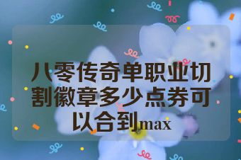 八零传奇单职业切割徽章多少点券可以合到max