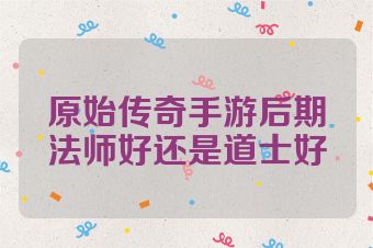 原始传奇手游后期法师好还是道士好
