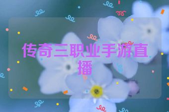 传奇三职业手游直播