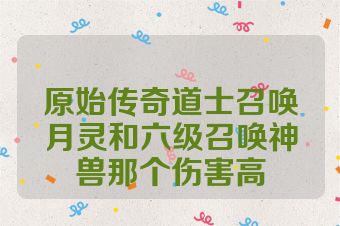 原始传奇道士召唤月灵和六级召唤神兽那个伤害高