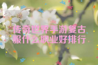 传奇世界手游复古服什么职业好排行