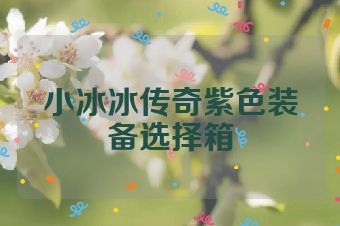 小冰冰传奇紫色装备选择箱