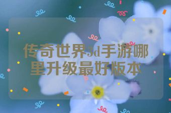 传奇世界3d手游哪里升级最好版本