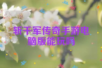 斩千军传奇手游电脑版能玩吗