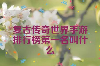复古传奇世界手游排行榜第一名叫什么