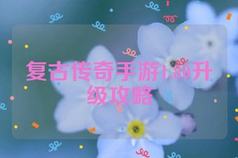 复古传奇手游1.80升级攻略