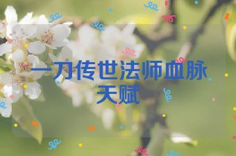 一刀传世法师血脉天赋