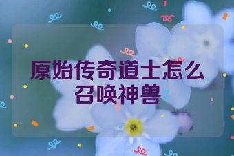 原始传奇道士怎么召唤神兽