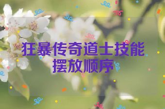 狂暴传奇道士技能摆放顺序