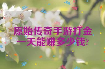 原始传奇手游打金一天能赚多少钱?