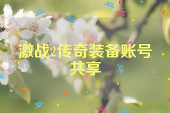 激战2传奇装备账号共享