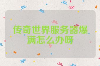 传奇世界服务器爆满怎么办呀