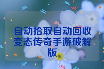自动拾取自动回收变态传奇手游破解版