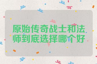 原始传奇战士和法师到底选择哪个好
