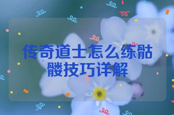 传奇道士怎么练骷髅技巧详解