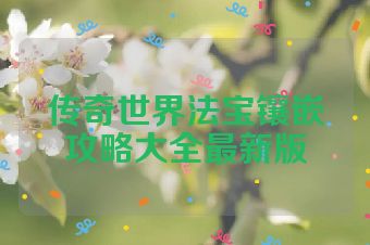传奇世界法宝镶嵌攻略大全最新版