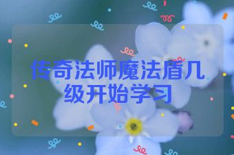 传奇法师魔法盾几级开始学习