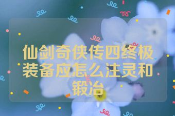 仙剑奇侠传四终极装备应怎么注灵和锻冶