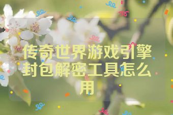 传奇世界游戏引擎封包解密工具怎么用