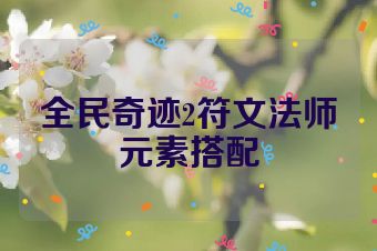 全民奇迹2符文法师元素搭配