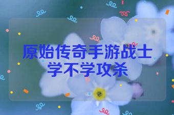 原始传奇手游战士学不学攻杀