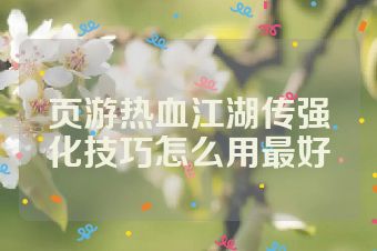 页游热血江湖传强化技巧怎么用最好