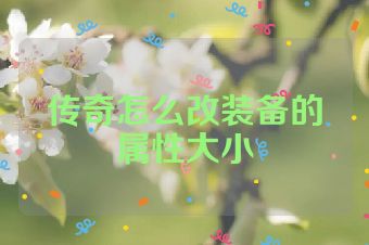 传奇怎么改装备的属性大小