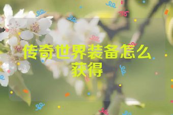 传奇世界装备怎么获得