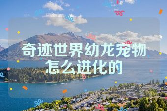 奇迹世界幼龙宠物怎么进化的