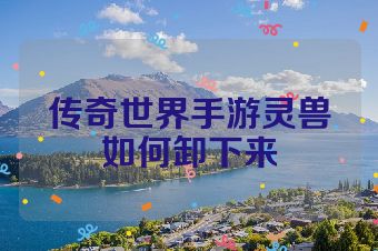 传奇世界手游灵兽如何卸下来