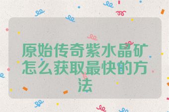 原始传奇紫水晶矿怎么获取最快的方法