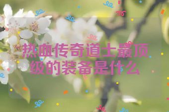 热血传奇道士最顶级的装备是什么