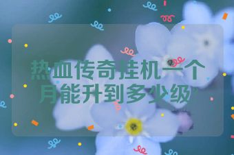 热血传奇挂机一个月能升到多少级?