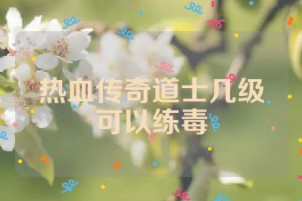 热血传奇道士几级可以练毒