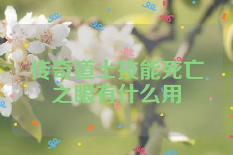 传奇道士技能死亡之眼有什么用