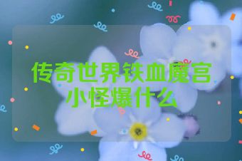 传奇世界铁血魔宫小怪爆什么