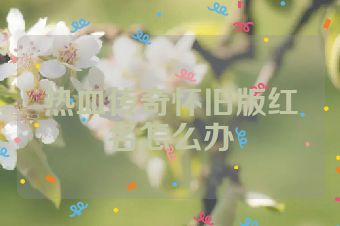 热血传奇怀旧版红名怎么办