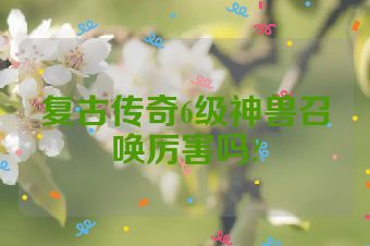 复古传奇6级神兽召唤厉害吗?