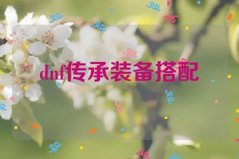 dnf传承装备搭配