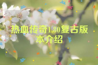 热血传奇1.80复古版本介绍